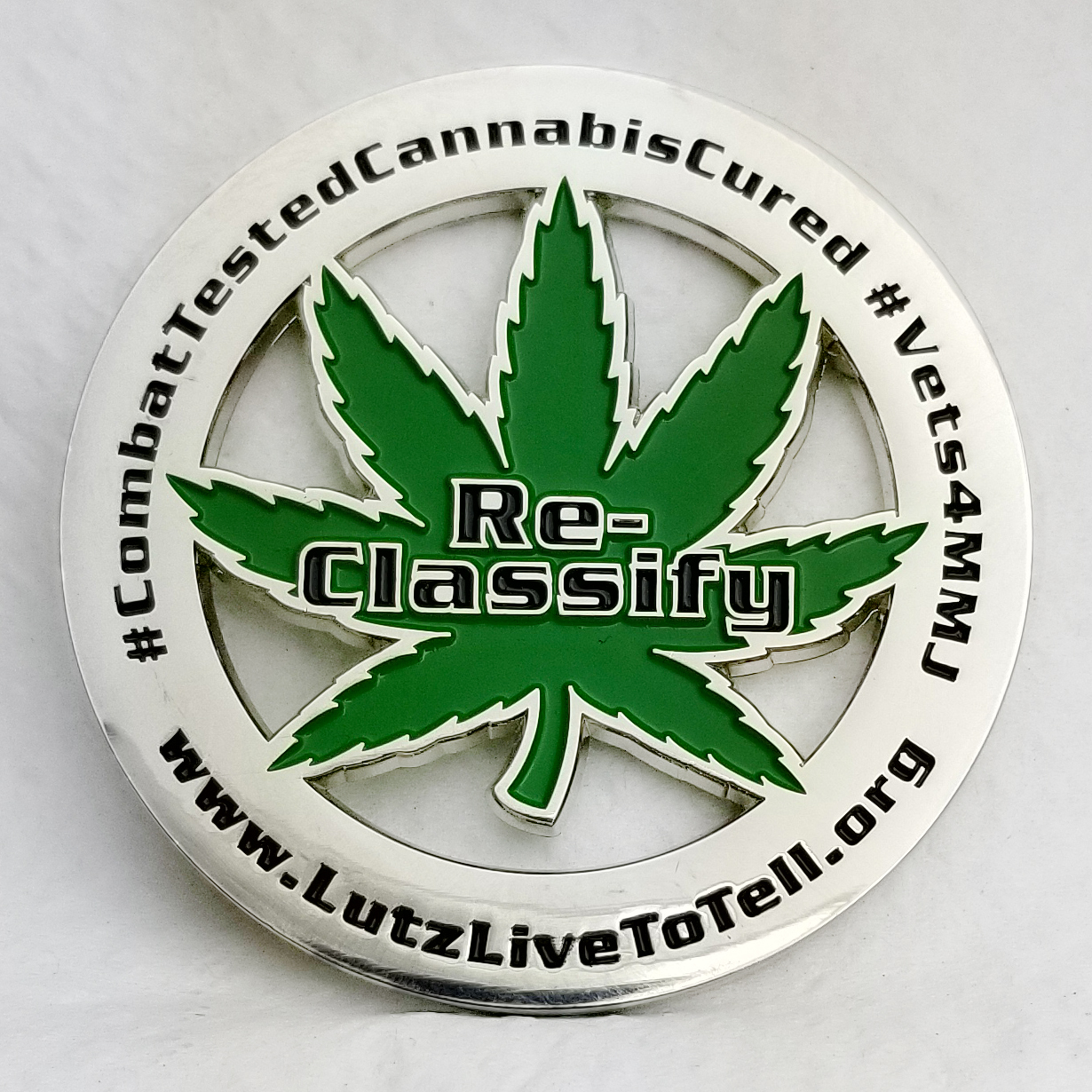 Reclassify Cannabis Challenge Coin